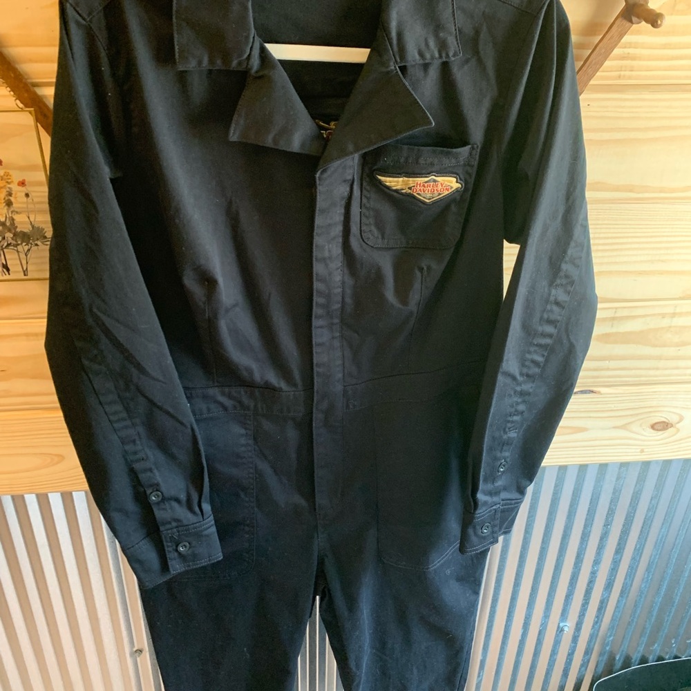 Harley-Davidson Black coveralls with Gold 120th Anniversary Logo